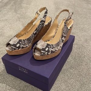 Stuart Weizman size 9 Jean Slingback Wedge Sandal Like New